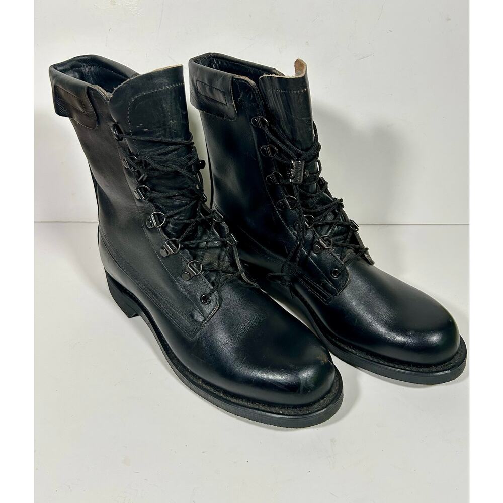 Vintage Addison Company BILTRITE Combat Boots 9 C Black Steel Toe Grunge Punk